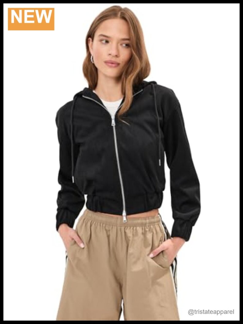 LE BOP Mabel Faux Suede Hoodie Women's Mid-Weight Hooded Neck